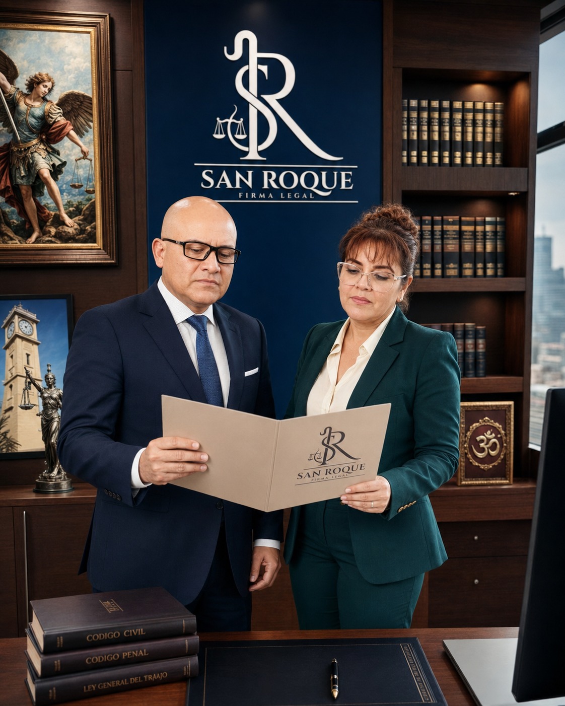 Los dos abogados de San Roque en el despacho de la firma